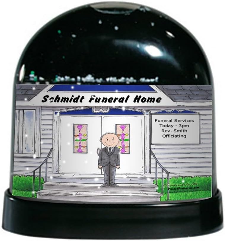 PrintedPerfection.com Personalized Funeral Director - Male Snow Globe Gift