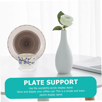 Alipis 2pcs Acrylic Plate Display Stand, China Dish Shape