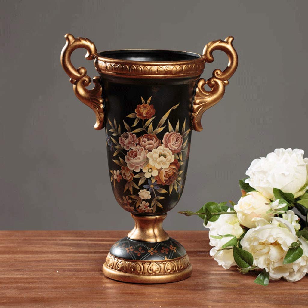 JIIPOREGJ Country Decoration Crafts Ornaments Retro Ceramic Vase High-Legged Ear Handcrafted 34.5Cm*14Cm