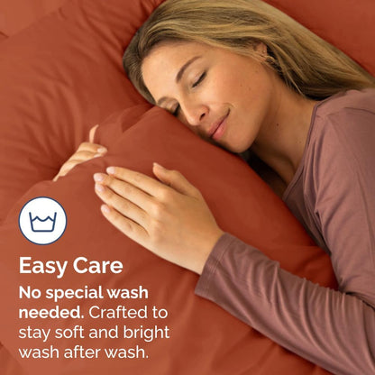 Skiennix Body Pillowcases Set of 4 | Soft, Breathable 20x54 Long Pillow Covers - Comfy & Fade-Free in Terracotta
