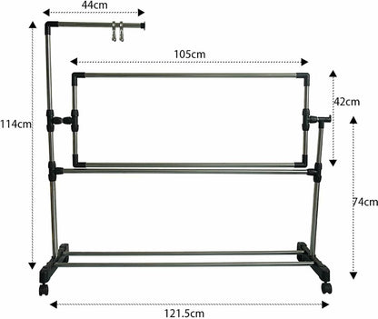 Adjustable Embroidery Stand - Needlework Floor Frame for Cross Stitch Craft, Height Adjustable Lap Table for Art Sewing Holder, Standing Embroidery Tool for Increased Comfort and Precision~/