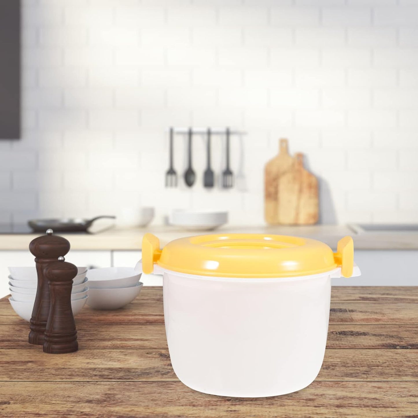 CALLARON Microwave Rice Cooker Steamer Bowl: Portable Food Steamer Pot for Pasta, Fish, Vegetables, Ramen Cookware