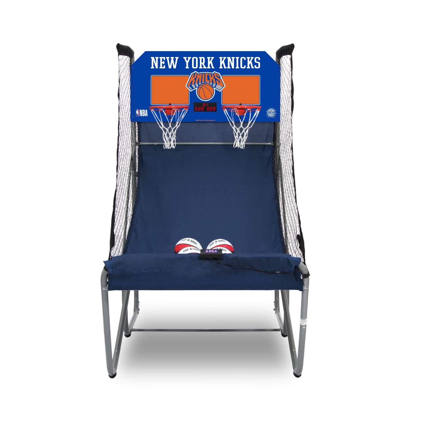 Pop-A-Shot - Home Dual Shot with New York Knicks NBA Graphics l Sensor Scoring l 16 Game Modes l 7 Balls l Foldable Storage l for All NBA Fans