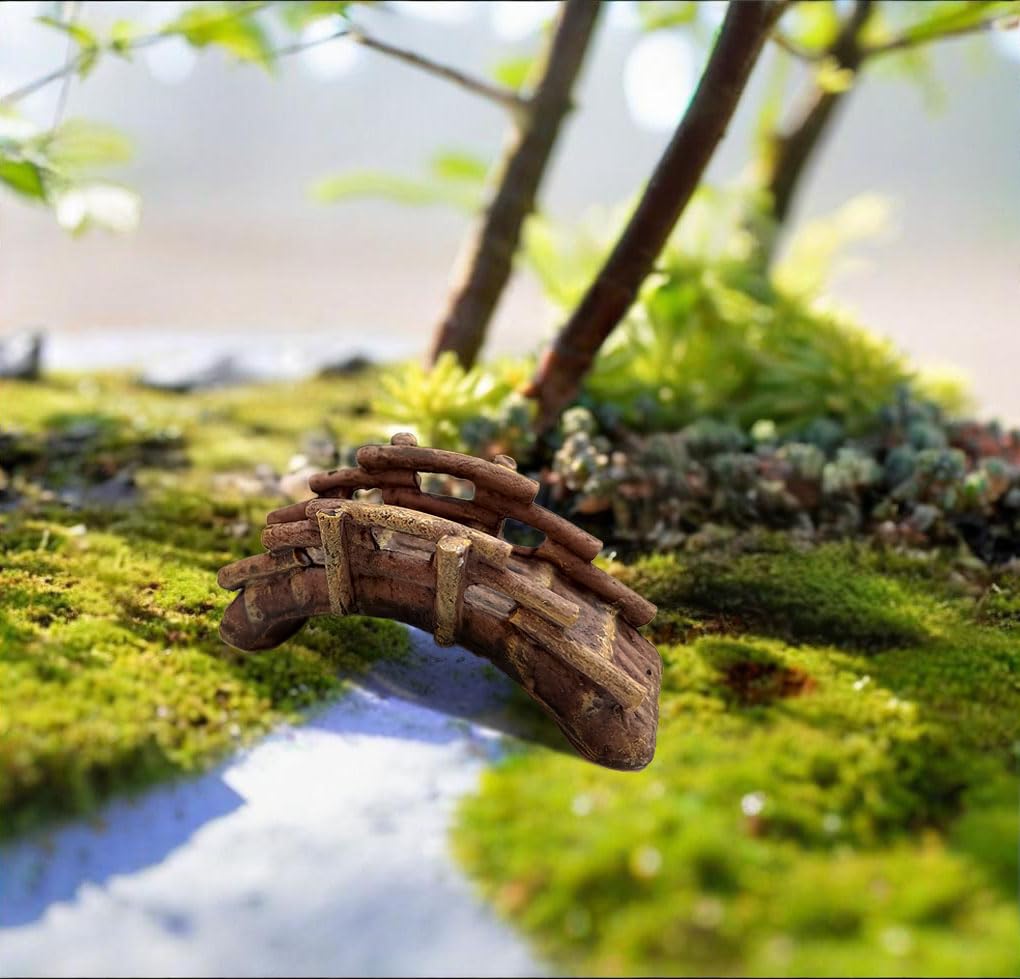 OrgMemory Miniature Bridge, Miniature Garden Accessories Set, DIY Landscape Bridge, Outdoor Fairy Garden Miniatures, Terrariums, Model Train Scenes