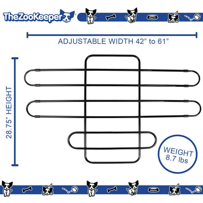 The ZooKeeper Original Car, SUV, Truck Dog Barrier: Adjustable Universal for All Vehicles - Moves with Your Vehicle Seats. Tilt. Slide. Recline. Easy Install - Strong Metal Tubing Gate Pet Divider