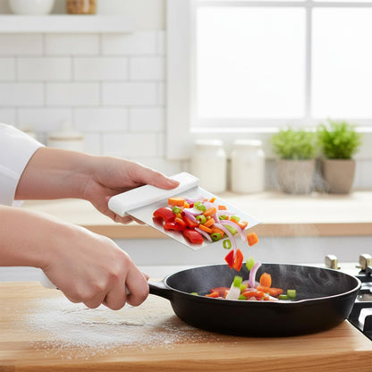 Notana Stainless Steel Dough Cutter and Bench Scraper with White Plastic Handle - Pastry Scraper and Dough Divider for Bread, Pizza, Pastry, Baking Prep, and for Kitchen Use (5 7/8" x 4 1/4")