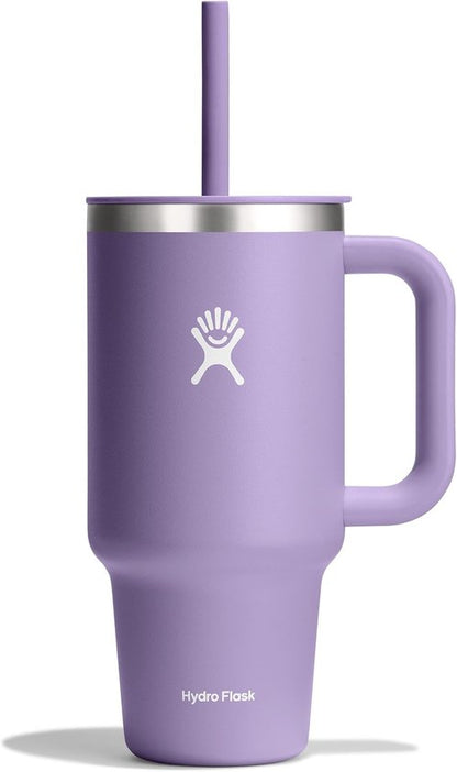 Hydro Flask Travel Tumbler - Insulated Stainless Steel with Handle, Lid & Straw | 32 Oz Moonshadow