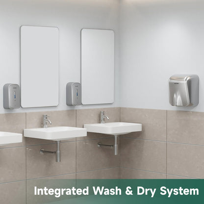anydry Commercial Automatic Soap Dispenser Large 34oz/1000ml Capacity Wall-Mounted Touchless Liquid Dispenser for High-Traffic Restrooms, Offices, Hospitals Model AD1220S Silver