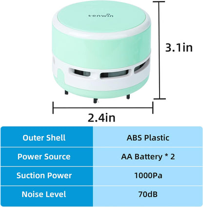 Mini Cordless Vacuum Cleaner, Portable Desktop Handheld Dust Sweeper, Strong Suction for Home/Office/School/Car