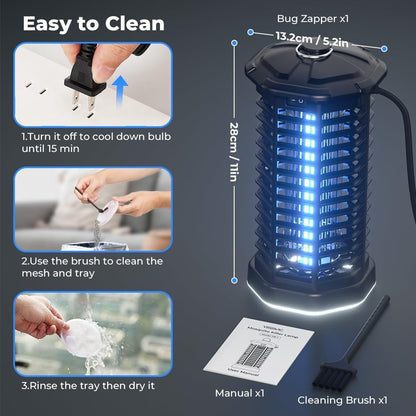 YISSVIC Bug Zapper, Outdoor Indoor Waterproof Electric Mosquito Fly Zapper Killer, Effective 4200V for Home, Patio,