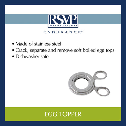 RSVP International Endurance Kitchen Tool Collection Durable & Easy to Clean, Dishwasher Safe, Egg Topper, Stainless Steel