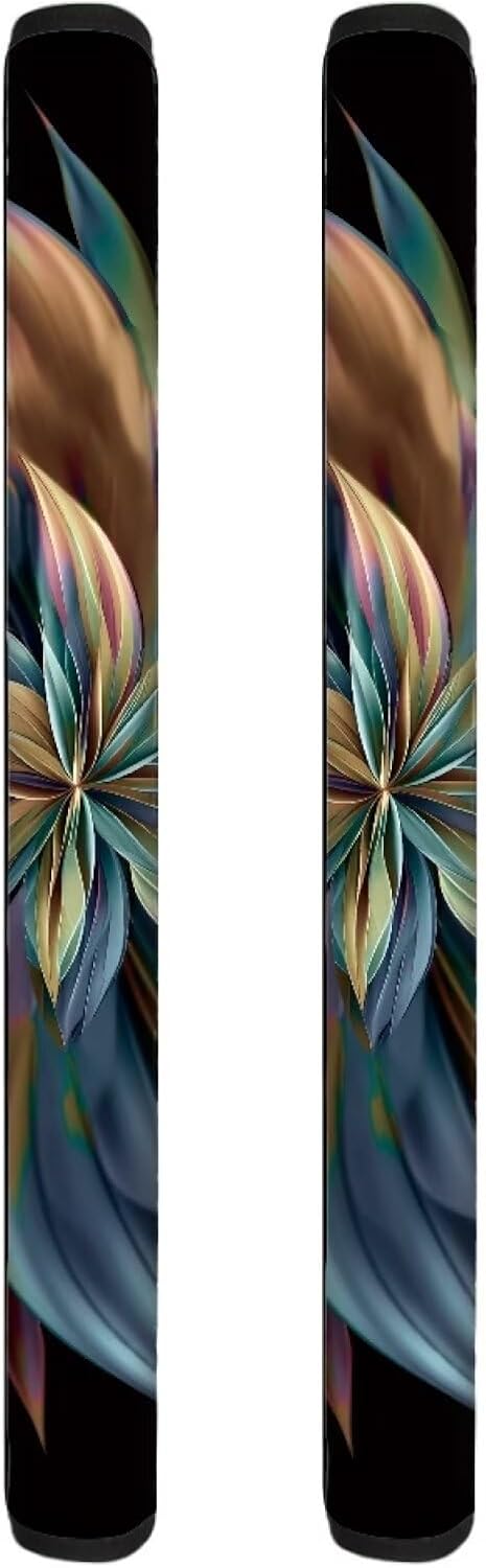 Refrigerator Door Handle Covers, Pack of 2 Non-slip Protective Mat for Kitchen Appliances, Flower Design