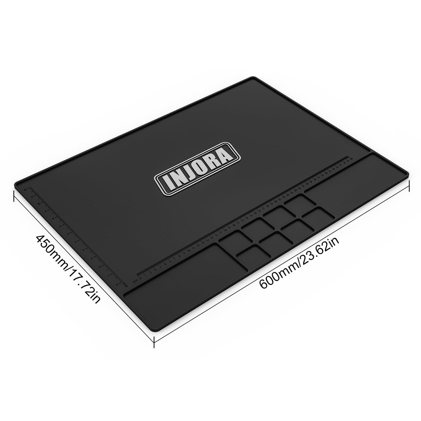 INJORA RC Silicone Pit Mat Repair Work Mat Soldering Mat for RC Car Upgrade (600x450mm)