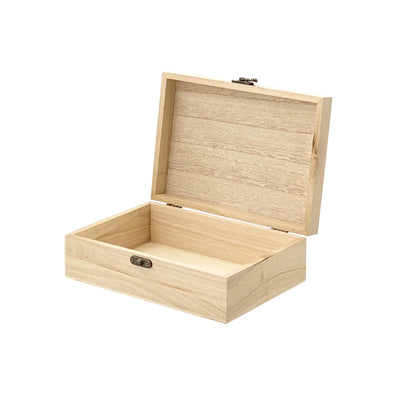 6 Pack Unfinished Wood Box with Lid Crafts Wooden Box for DIY Arts Project (8.3x6x2.7 Inches)