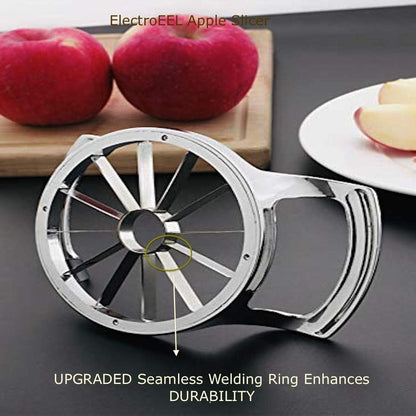 ELECTROEEL Premium Apple Slicer, Upgraded 12-Blade Extra Large Stainless Steel Cutter, Corer, Peeler for 4 Inch Apples