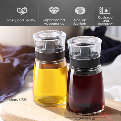 TINMIX Leak-proof Oil Dispenser Bottle for Outdoor Camping, 160 ml/5.4 oz Glass Olive Oil and Vinegar Cruet, Well Sealed for Picnic Kitchen, 1 Pack