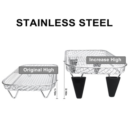 Upgrade 8inch Square Air Fryer Rack,Three Stacktable Dehydrator Rack,Square Air Fryer Accessories,Only Fit for Air fryer which inner size ≥8.7 inch(Square)