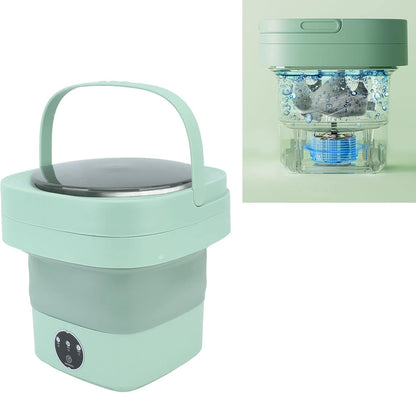 TOPINCN Automatic Portable Foldable Washing Machine, Mini ABS US Plug 100-240V for Travel (Green)