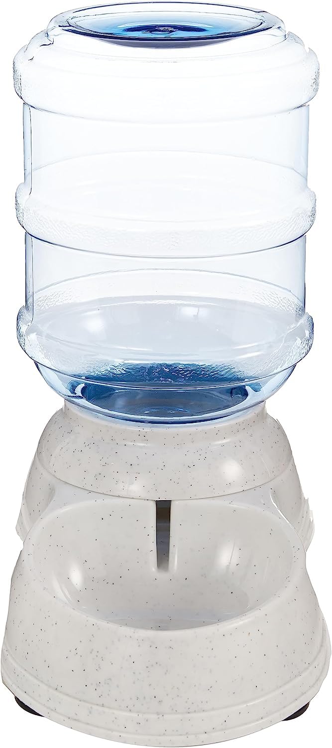 Amazon Basics Gravity Pet Water Dispenser for Cat and Dog, Easy to Clean, 1 Gallon Capacity, Small, Gray