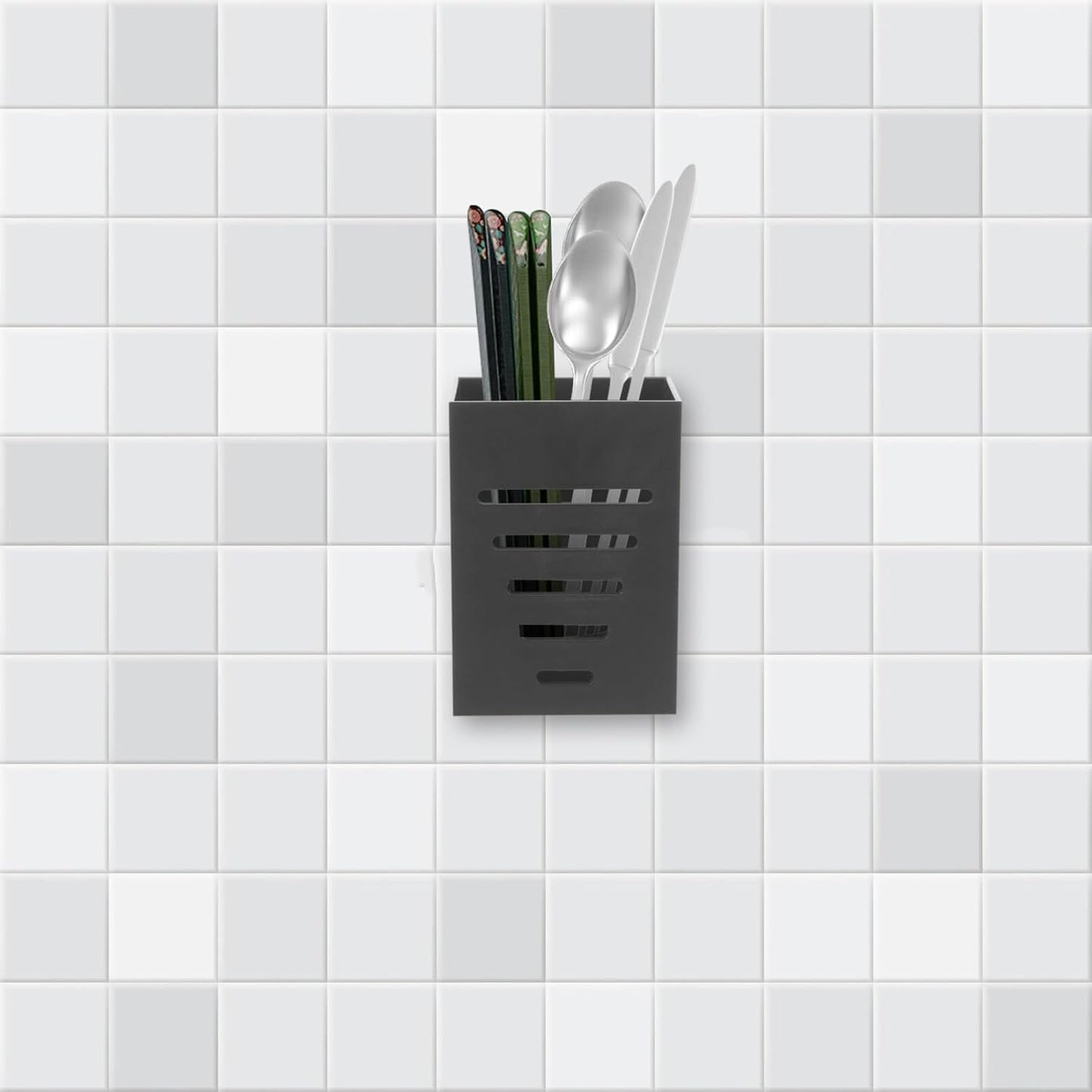 UPKOCH Wall Cutlery Holder, Plastic Utensil Holder, Hanging Chopsticks Drying Rack for Kitchen Storage