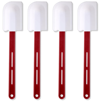 Norme 4 Pcs High Temp Silicone Spatulas Heat Resistant Rubber Spatula Commercial Silicone Scraper with Handle for Kitchen Cook Baking Mixing Utensil, Dishwasher Safe (14 Inch)