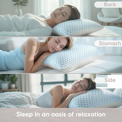 Nestl Cooling Kids Pillow for Sleeping 1 Pack, Luxury Shredded Memory Foam Pillows Kids Size, Adjustable Cold Gel Pillows for Hot Sleepers Supportive Cool Pillow for Side Back Stomach Sleepers