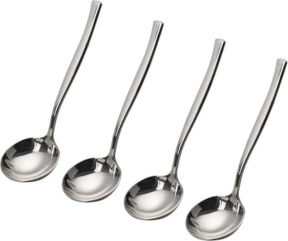 4-Piece Small Stainless Steel Gravy Soup Spoon Set, Perfect for Serving