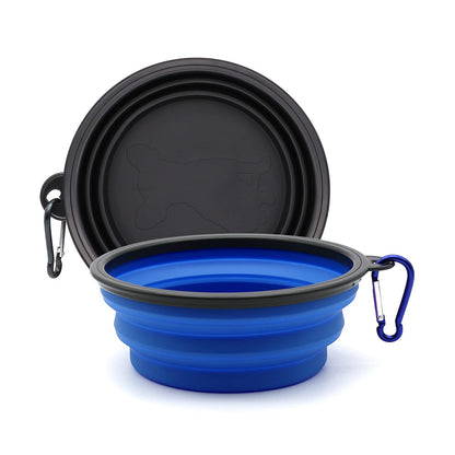 2-Pack Small Dog Travel Bowl, Collapsible Bowls for Dogs, Foldable Cat Water Bowl, Portable Pet Feeding Watering Traveling Dish (Black & Orange)