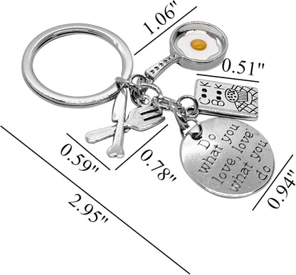 PHAETON 20PCS Kitchen Home Cooking Key Ring, Small Charm Chef Keychain Baking Accessories for Kitchen Lovers