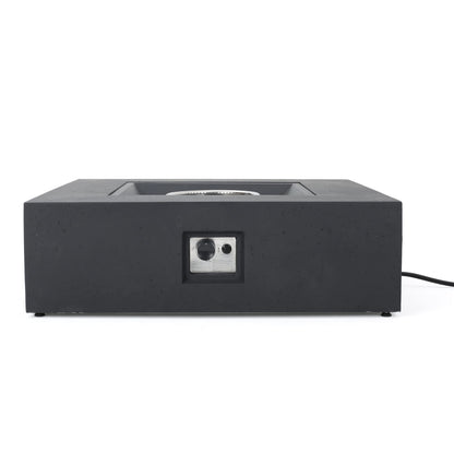 Christopher Knight Home Aidan Outdoor 50,000 BTU Square Fire Pit (No Tank Holder) - Lightweight Concrete - Dark Gray
