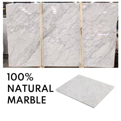Lovdeco Carrara Marble Cutting Board 20x16 Inch, Pastry Board For Kitchen, Large White Marble Slab Gift With Non-Slip Feets, 1 Piece