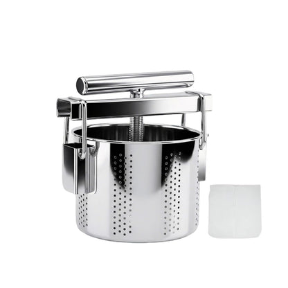 SQUEEZE master Stainless Steel Manual Vegetable Squeezer & Cheese Press,Food Press for Dumpling Filling, Spinach, Tofu, Herb & Fruit Juice-0.5 Gallons