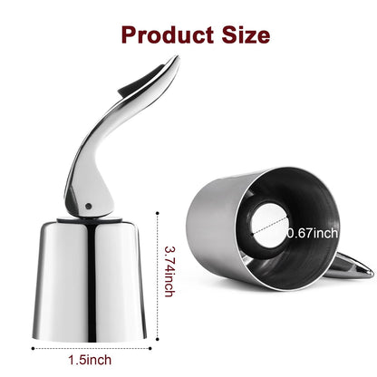 BETTFOR Wine Stoppers for Wine Bottles with Stainless Steel Vacuum Wine Bottle Stopper with Silicone Reusable Wine Corks, Leak proof Keep Fresh Suitable for Red&White Bottle (Silver, 3 Pack)