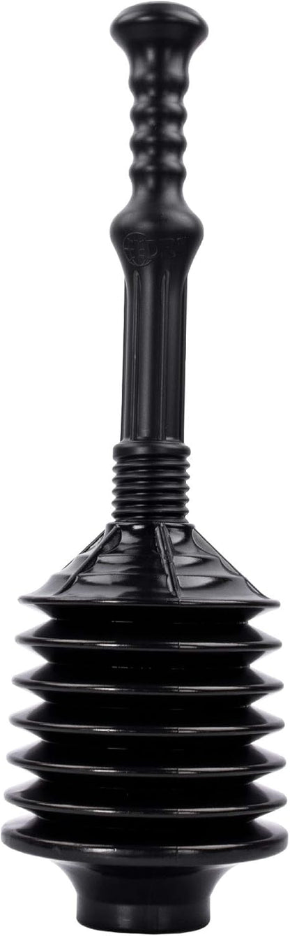 JS Jackson Supplies Professional Bellows Accordion Toilet Plunger, High Pressure Thrust for Heavy Duty Clogs