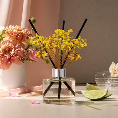 COCODOR 2 Pack Preserved Real Flower Reed Diffuser Set, 6.7oz (200ml) Rose Perfume, Oil Diffuser & Sticks