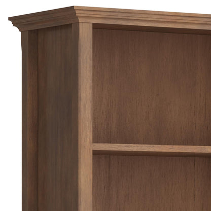 SIMPLIHOME Amherst Bookcase - 70 inch Tall 5-Shelf Solid Wood Bookshelf in Rustic Natural Aged Brown, Transitional Storage for Living Room, Study or Office with Adjustable Shelves and Tapered Legs