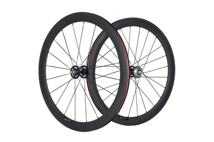 Queen Bike 50mm Carbon Fiber Track Wheel Matte Finish 3K Fixed Gear Wheelset with Cog