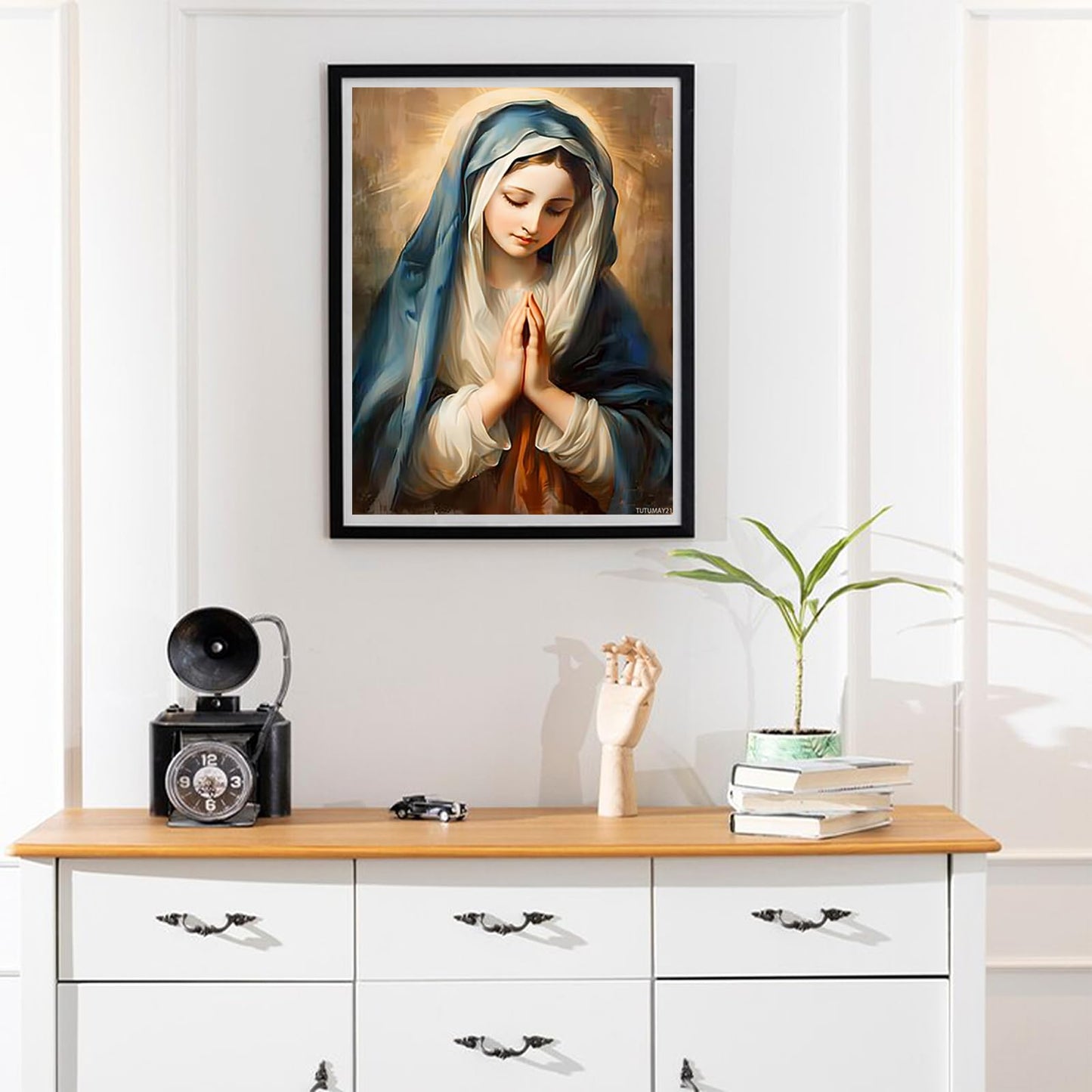 TUTUMAY21 Diamond Painting Kits The Virgin Mary in Prayer Diamond Art Kits for Adults The Virgin Mary Painting Crafts Home Wall Decor DIY 5D Gem Art Perfect for Relaxation 12x16inch