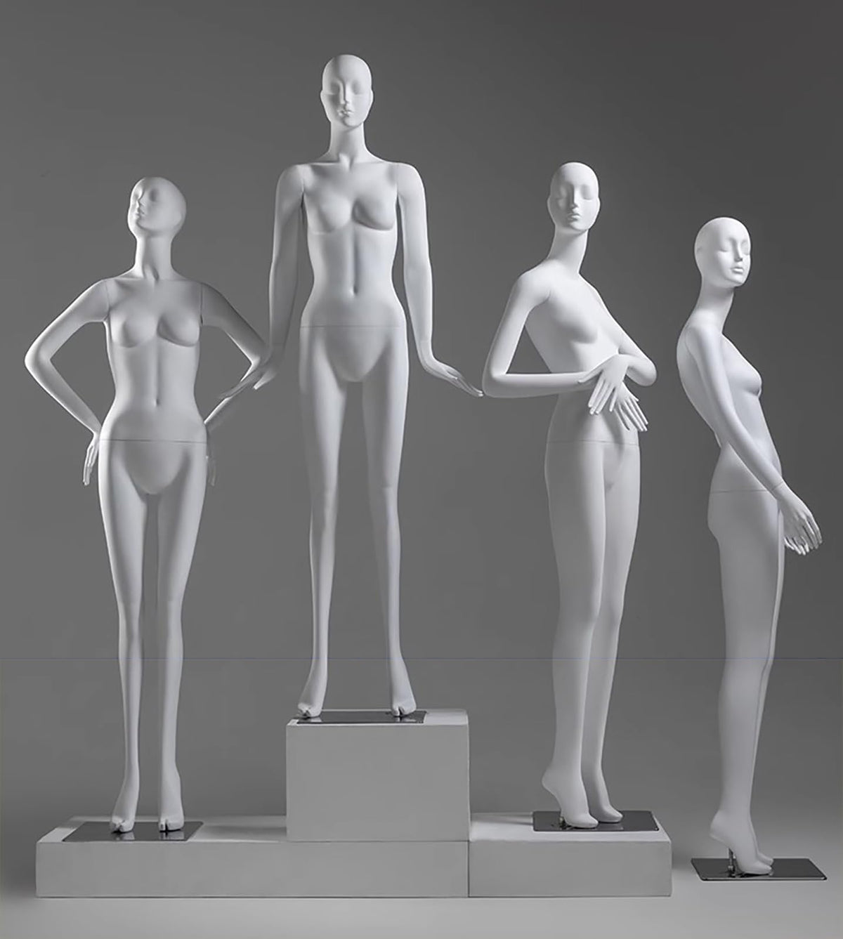 Matte White Female Mannequin with Head - Tall Dress Form Torso, Detachable Dummy for Home, Retail Store, Online Shop - Perfect Display for Clothing & Fashion(Style3)