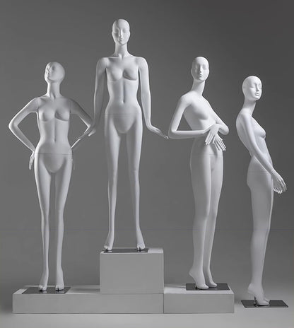 Matte White Female Mannequin with Head - Tall Dress Form Torso, Detachable Dummy for Home, Retail Store, Online Shop - Perfect Display for Clothing & Fashion(Style3)