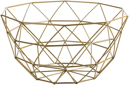 Fruit Stand Vegetables Serving Bowl Basket Holder - Metal Iron Wire for Kitchen Counter, Table Centerpiece, Large Round