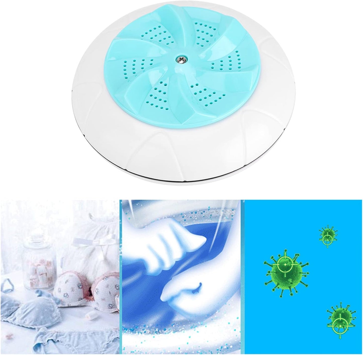 AYNEFY Ultrasonic Washing Machine, USB Powered Portable Turbine Washer for Traveling Camping Home College Dormitory