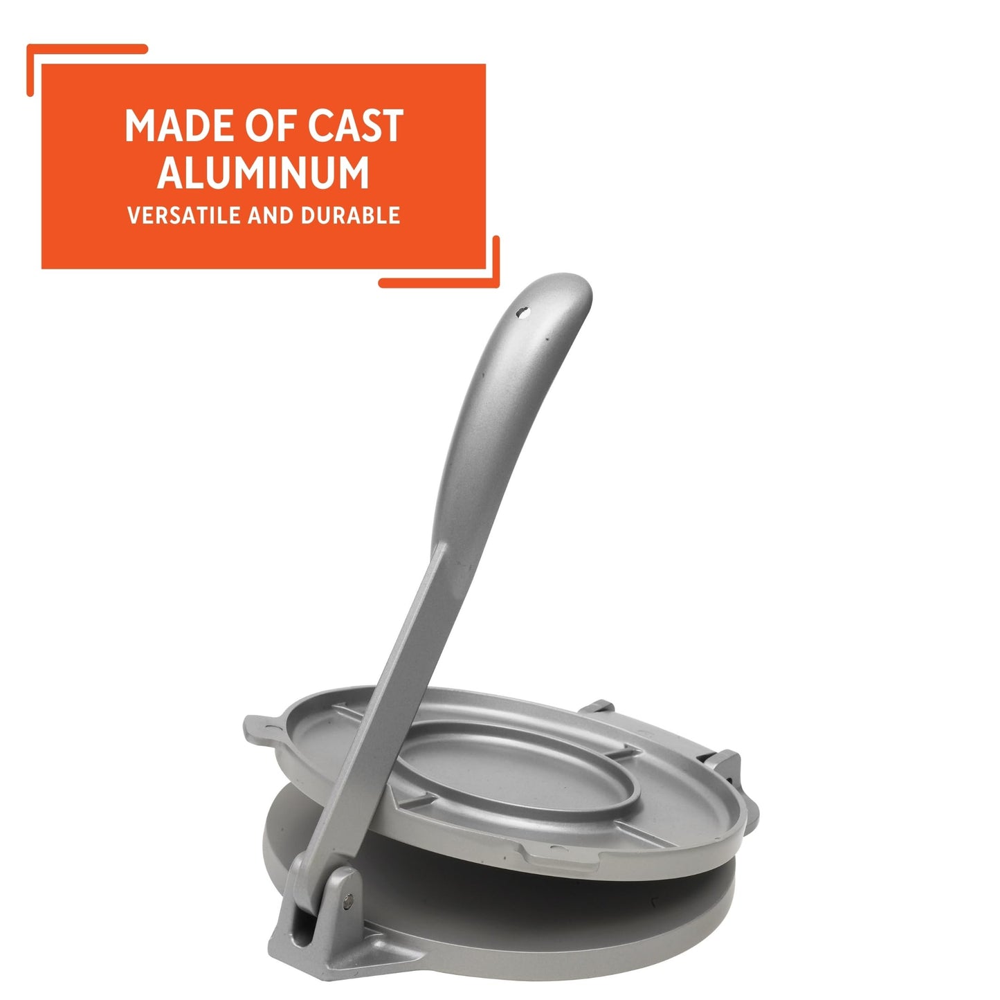 IMUSA USA MEXI-86005 6" Easy to Use Aluminum Tortilla Press, Silver,Gray