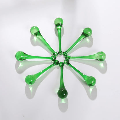 20pcs 3inch LONGWIN Crystal Teardrop Pendant Chandelier Parts Wedding Decoration Christmas Tree Decorations (Green)