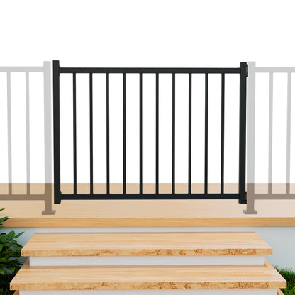 Heavy-Duty Galvanized Steel Fence Gate Kit Pre-Welded, Rust-Resistant Metal Gate for Outdoor Fencing & Railing gate, Porch, Patio & Deck, Adjustable Railing Design (4 ft. x 36 inch.)