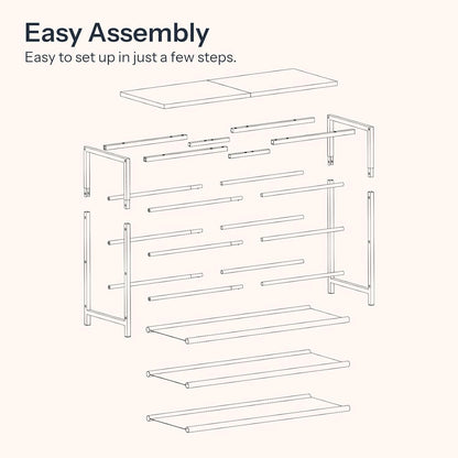 3 4-Tier Closet 9-12 WN94XJ01 HOOBRO Shoe Rack with PU Shelves, Shoe Storage Organizer for and Entryway, Holds Pairs