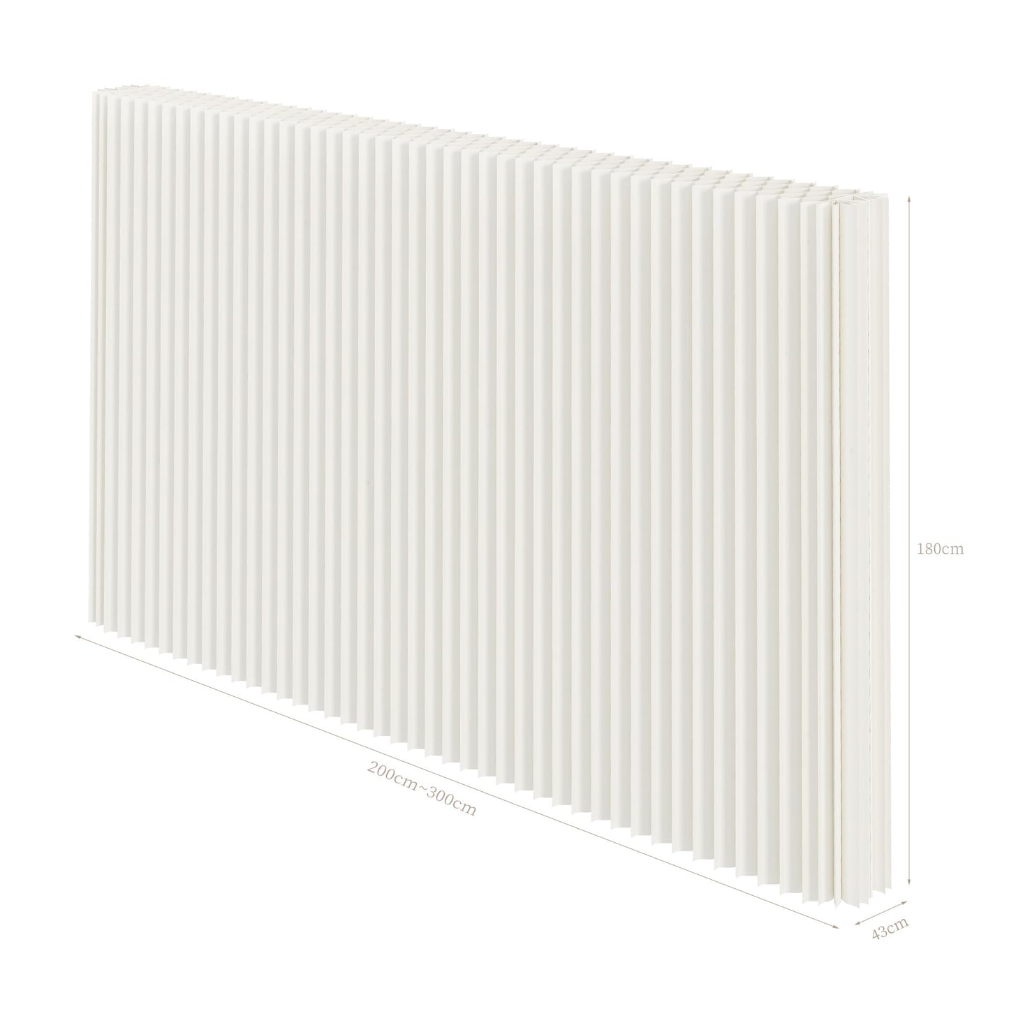 Paper Room Divider, Folding Privacy Screen Lightweight Stretchable Accordion Room Divider Wall, Portable Paper Wall Divide for Home, Office, Clothing Shop (White, L：118in x W: 17in x H：71in)