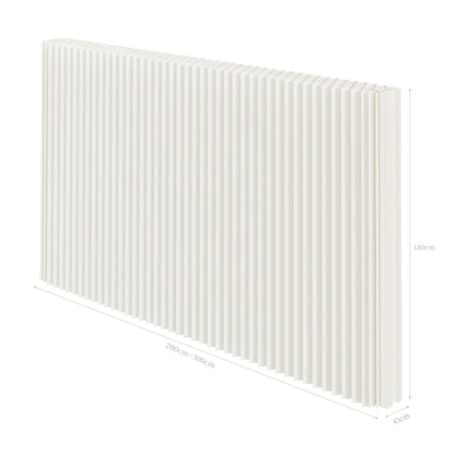 Paper Room Divider, Folding Privacy Screen Lightweight Stretchable Accordion Room Divider Wall, Portable Paper Wall Divide for Home, Office, Clothing Shop (White, L：118in x W: 17in x H：71in)