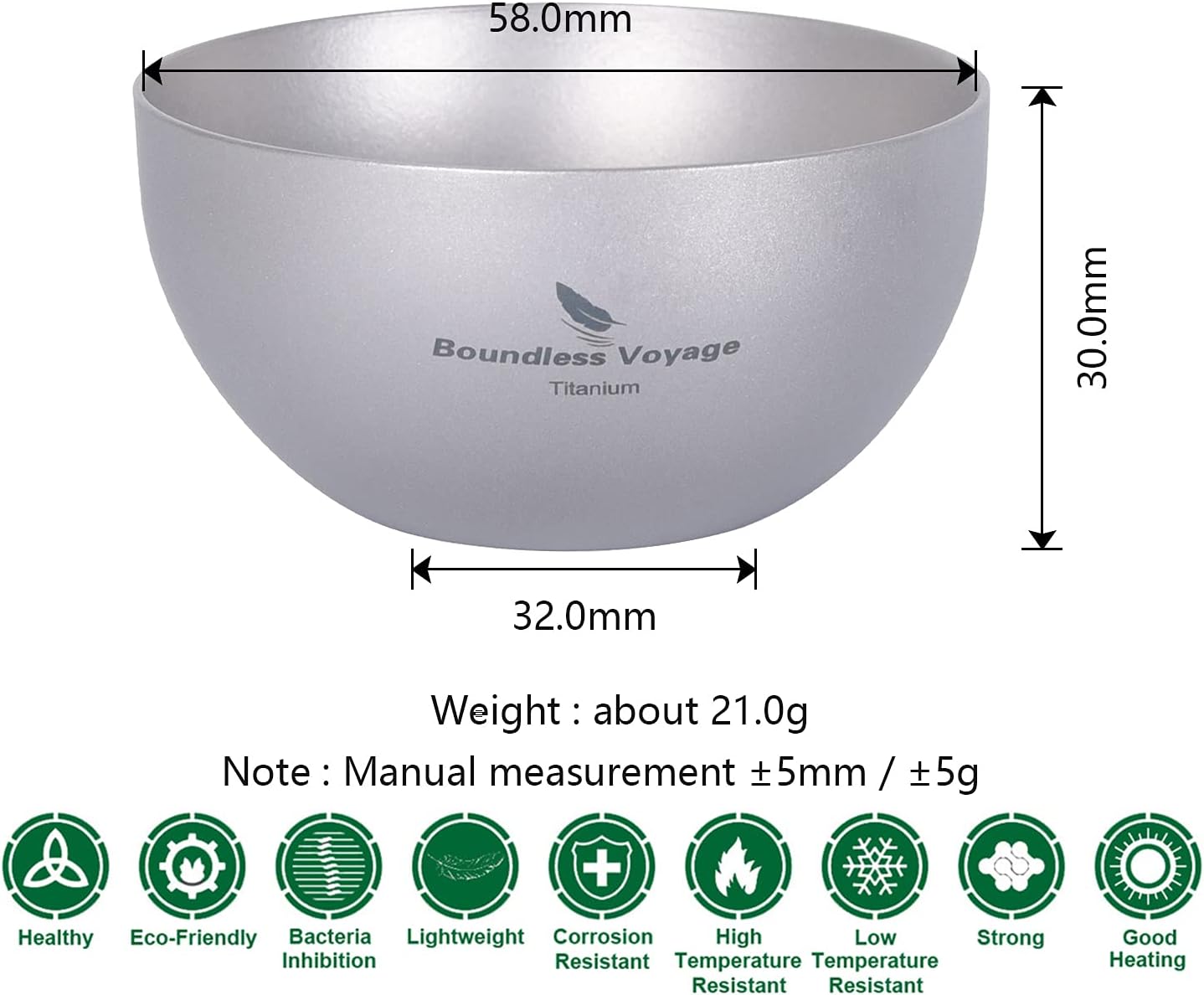 iBasingo 30ml Titanium Double Layer Sake Cup - Outdoor Camping Portable Wine Cup, Picnic Whiskey Flask (1 Piece)