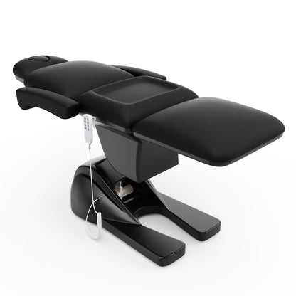 pouseayar 3 Motor Electric Chair/Bed, Aluminum Hydraulic System for Medical Treatment Exam, Facial, Spa, Eyelash, Tattoo, Podiatry Treatment Beauty Massage, Hand Remote Controlled Adjustable - Black
